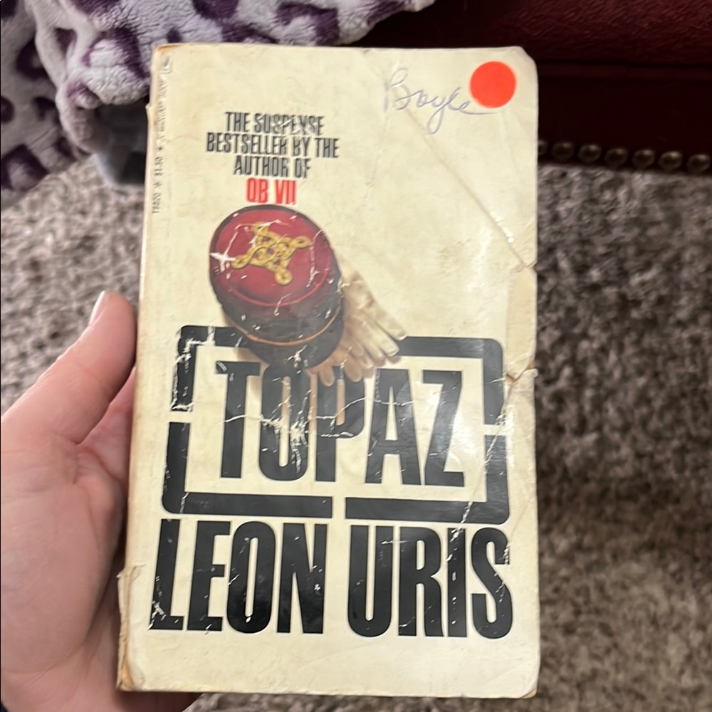 Leon Uris 'Topaz' Paperback - Black and Red Cover
